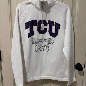 TCU Women’s White Fleece Pullover